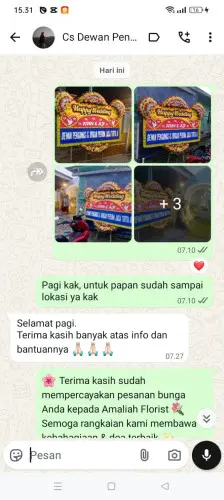 Testimonial Papan Bunga Pernikahan parumasan